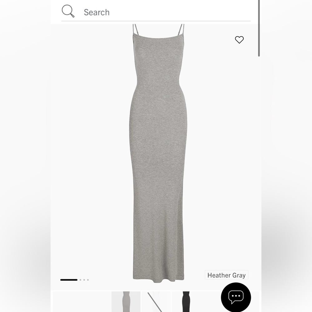 SKIMS Lounge Long Slip Dress-Heather Grey.  NWT. Size XS.